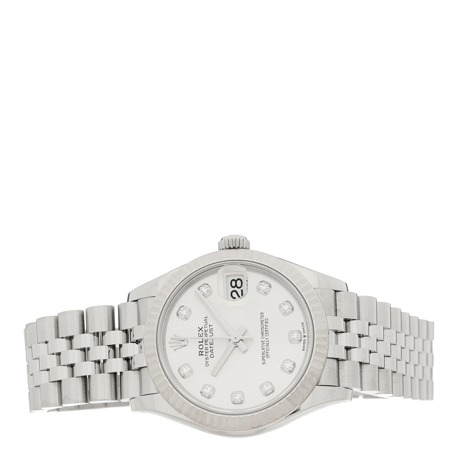 Stainless Steel 18K White Gold Diamond 31mm Oyster Perpetual Datejust Watch Silver 278274 - Image 2