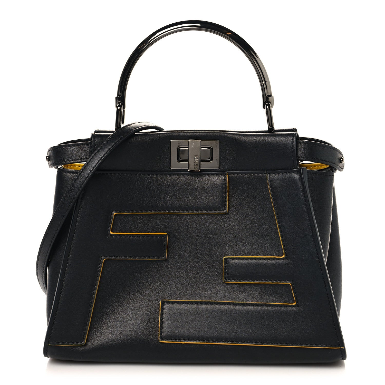 Nappa FF Mini Peekaboo Iconic Satchel Black Sunflower