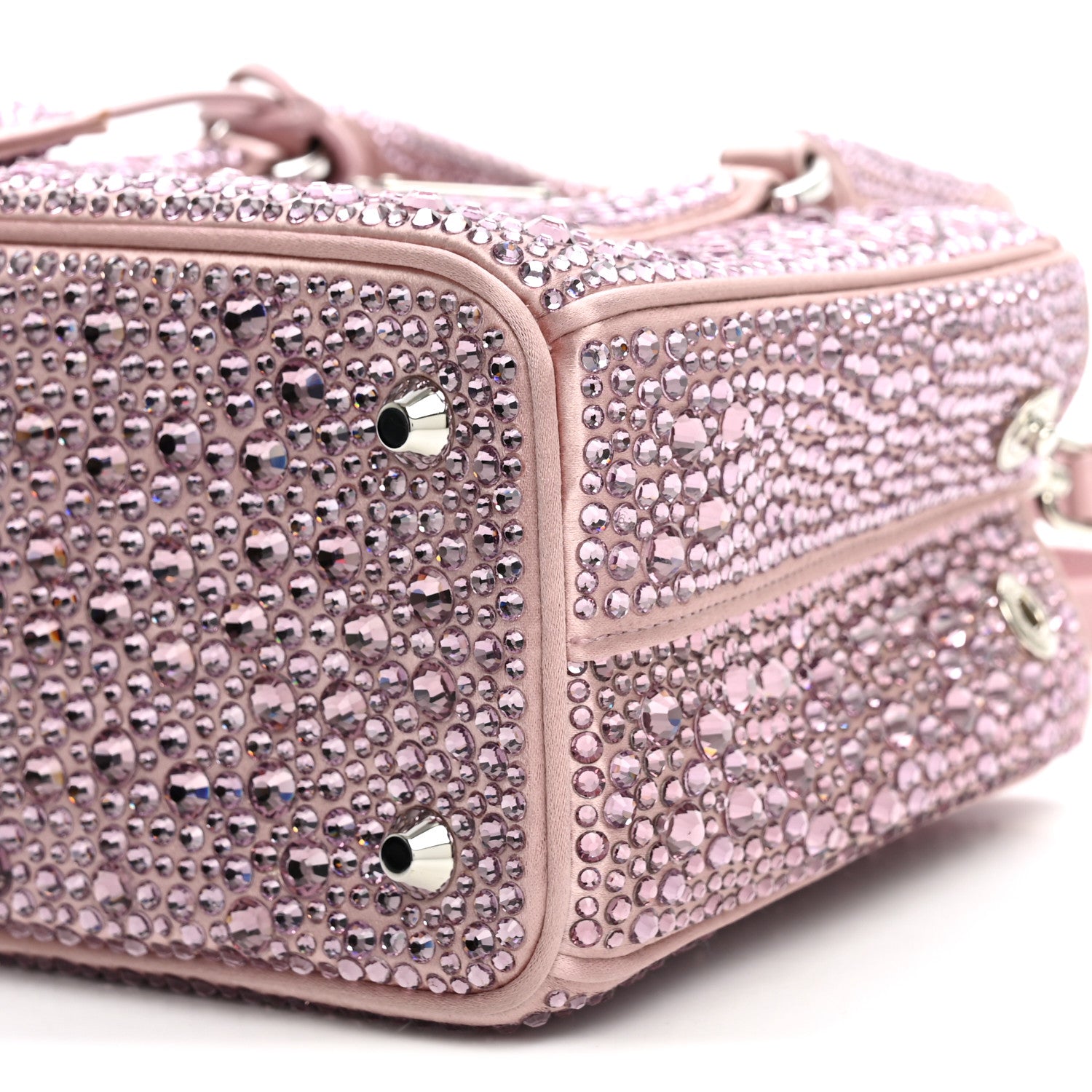 Satin Crystal Mini Galleria Double Zip Tote Alabastro - Image 10