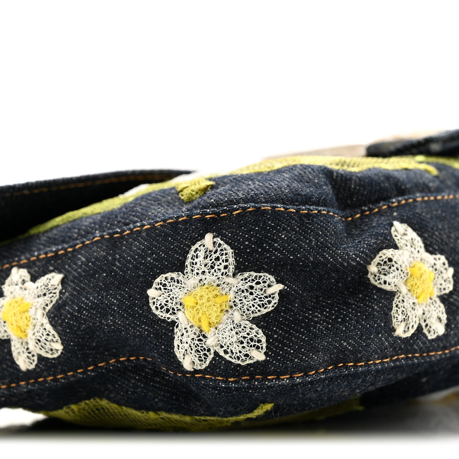 Denim Flower Applique Baguette Blue - Image 9