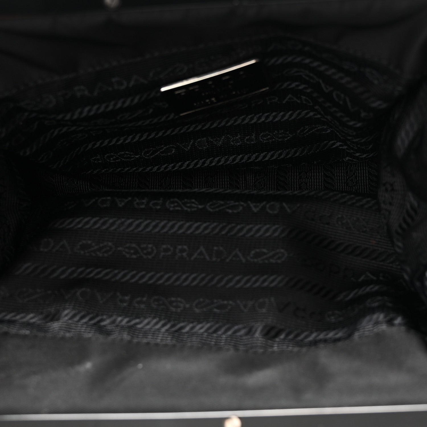 Tessuto Nylon Kisslock Frame Shoulder Bag Black - 图片 5