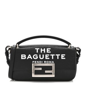 X MARC JACOBS Nappa Logo Phone Baguette Black