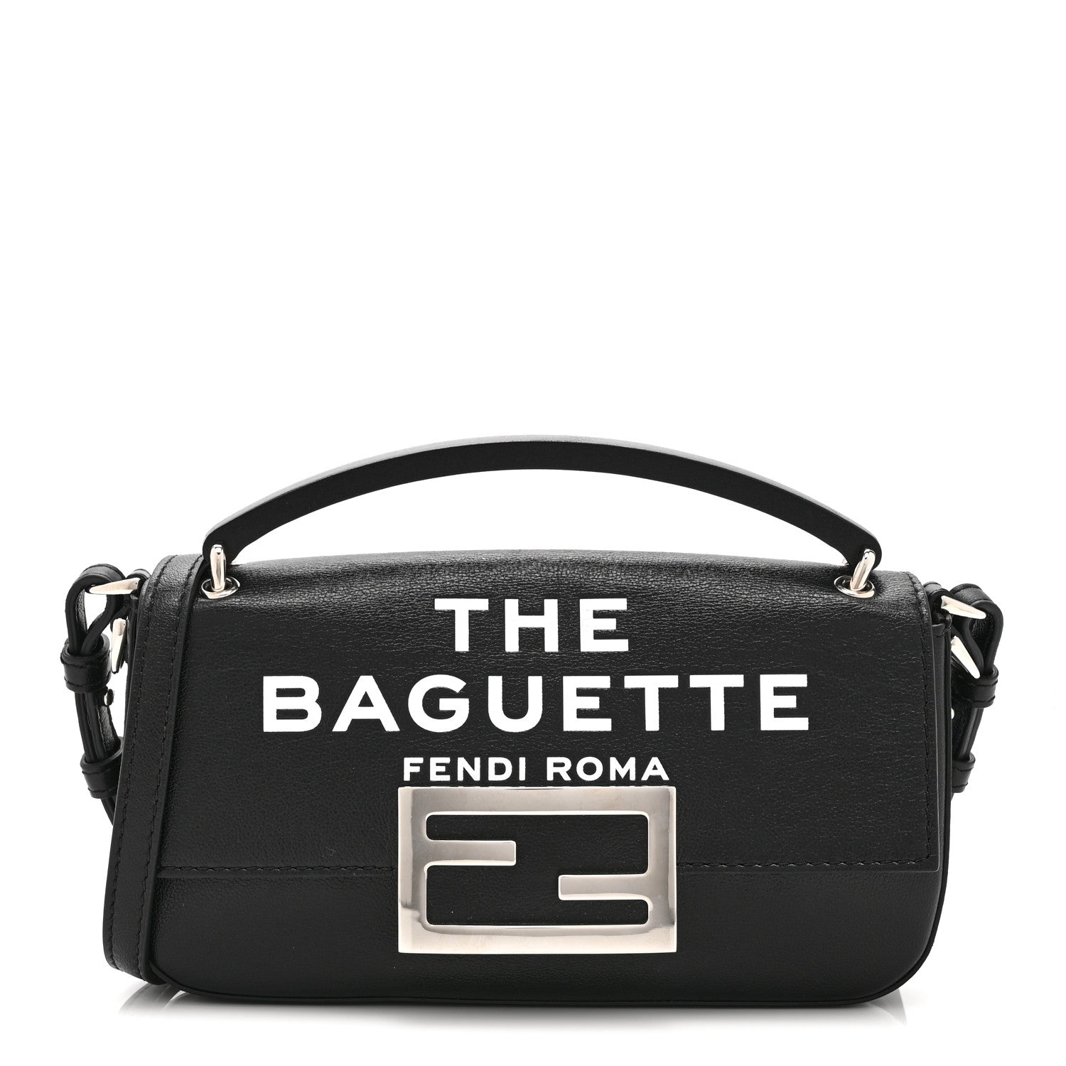X MARC JACOBS Nappa Logo Phone Baguette Black