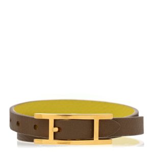 Epsom Swift Behapi Double Tour Bracelet XS Lime Etoupe