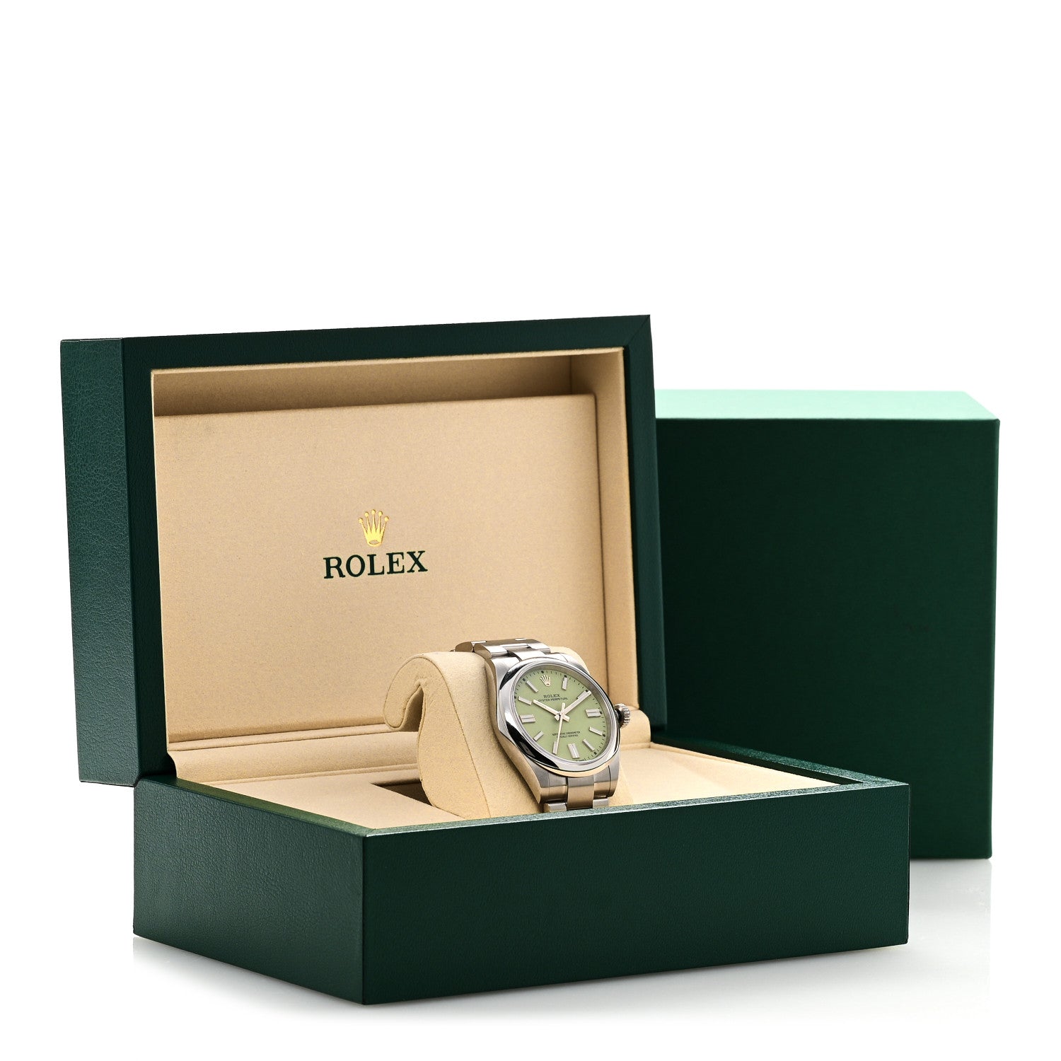 Stainless Steel 41mm Oyster Perpetual Watch Pistachio 134300 - Image 5