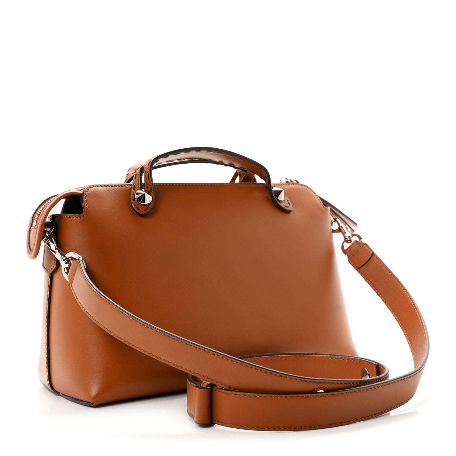 Vitello King Logo Embossed Medium By The Way Boston Bag Cuoio - Image 3