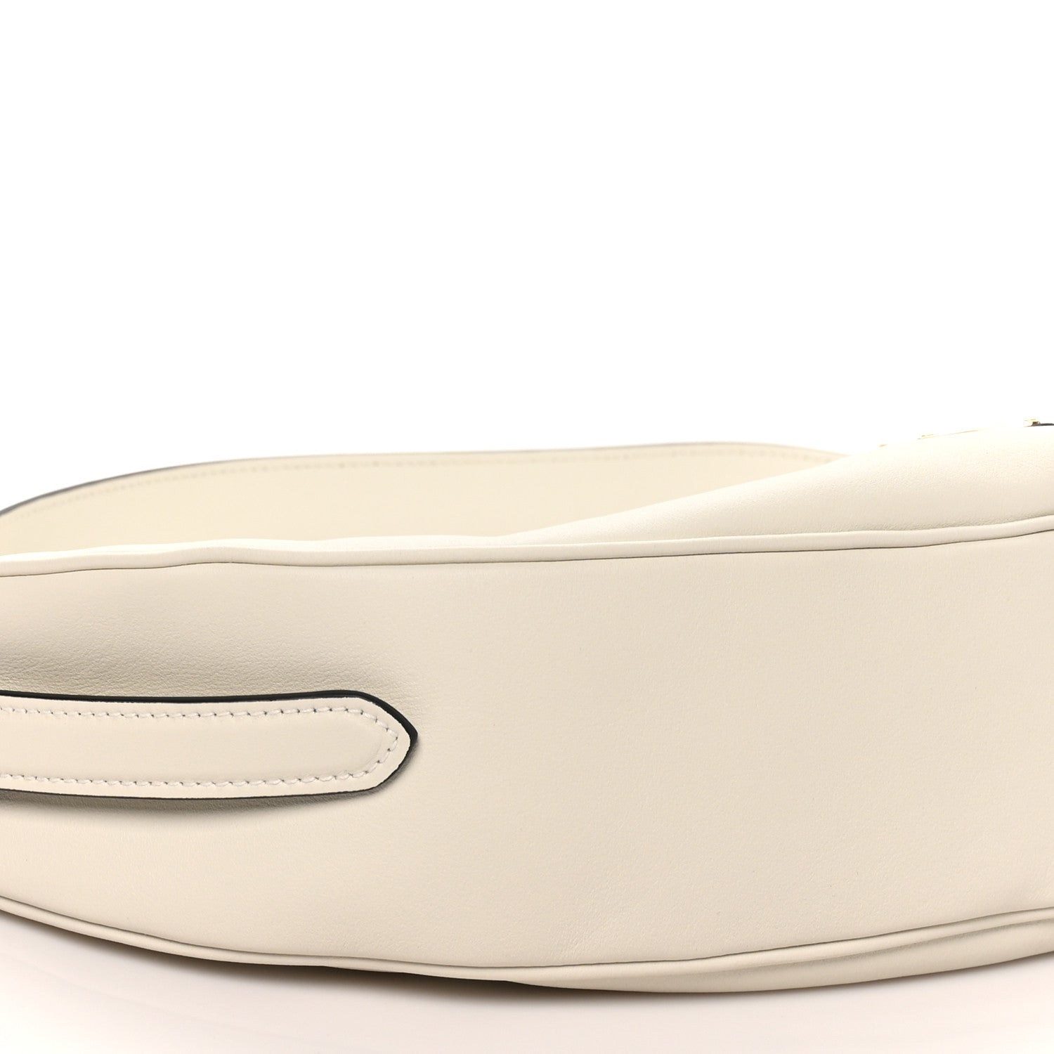 Soft Grain Calfskin Large Demi-Lune Shoulder Bag White - 图片 8
