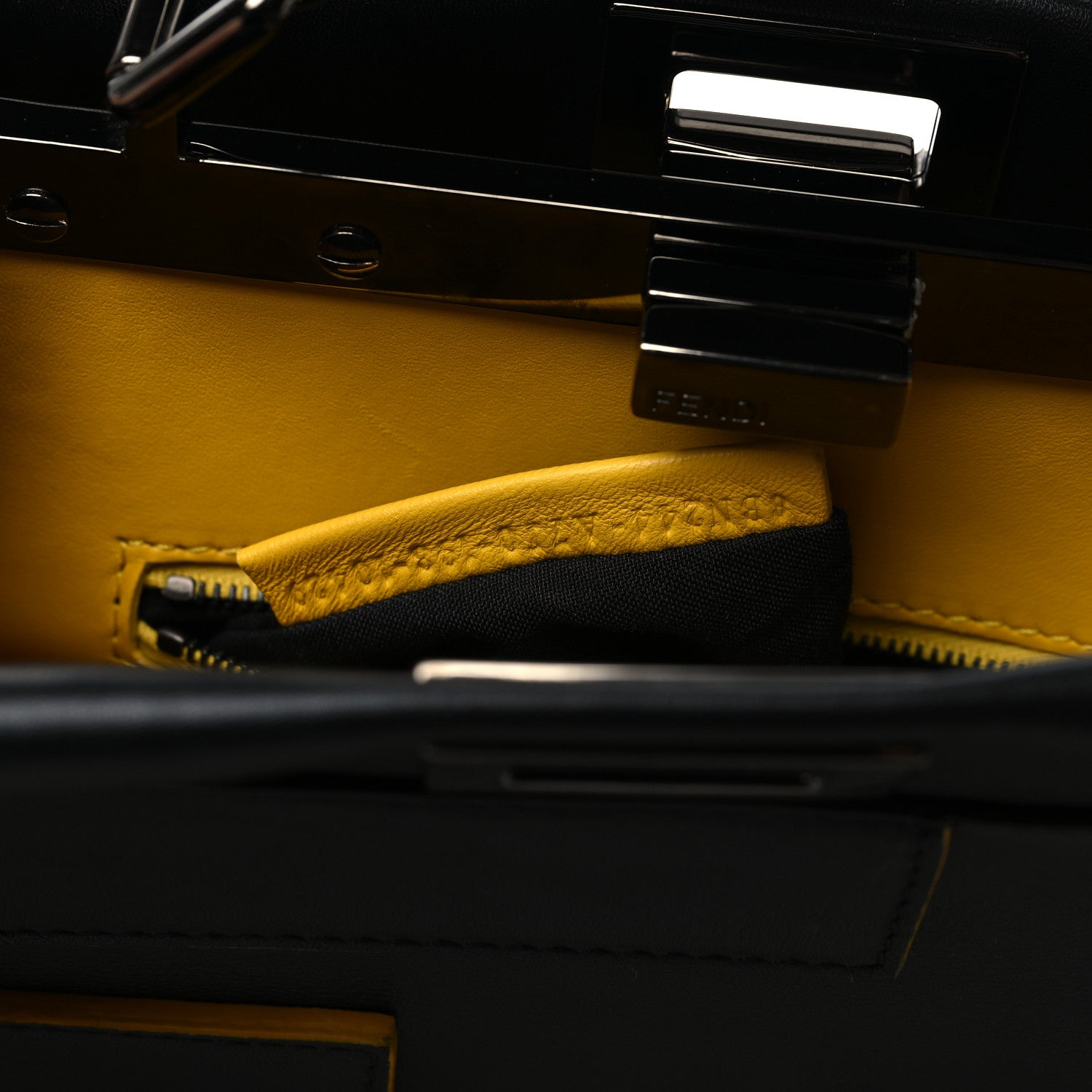 Nappa FF Mini Peekaboo Iconic Satchel Black Sunflower - Image 8
