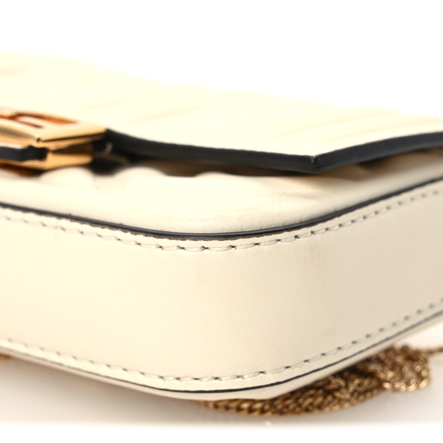 Nappa Matisse FF Embossed Nano Baguette Charm White - Image 9