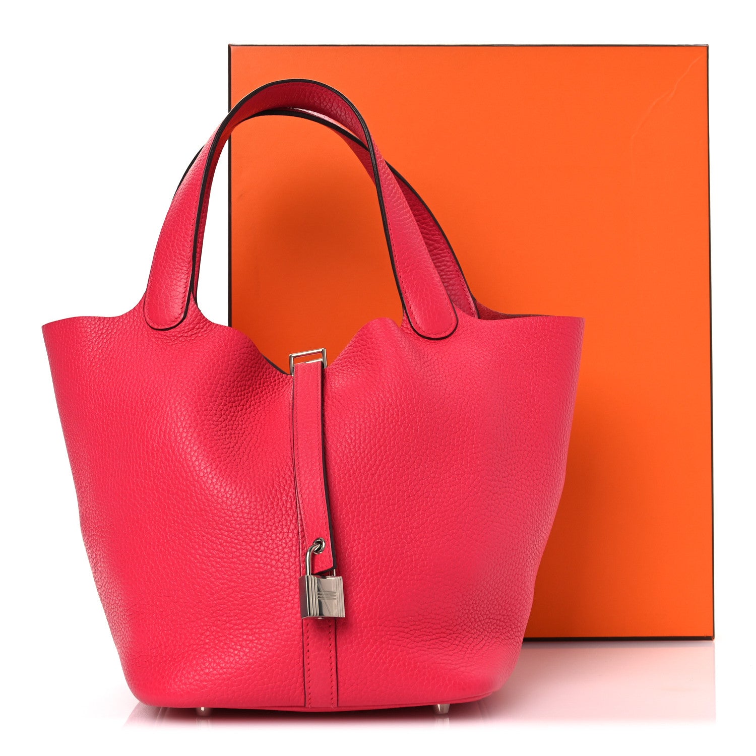 Taurillon Clemence Picotin Lock 22 MM Rose Extreme - Image 12