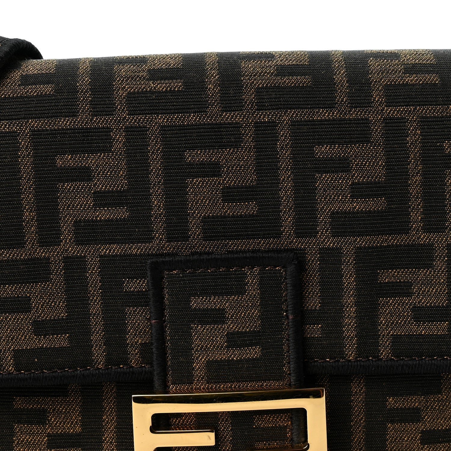 Fabric Jacquard FF 1974 Medium Baguette Tobacco Moro Black - Image 7