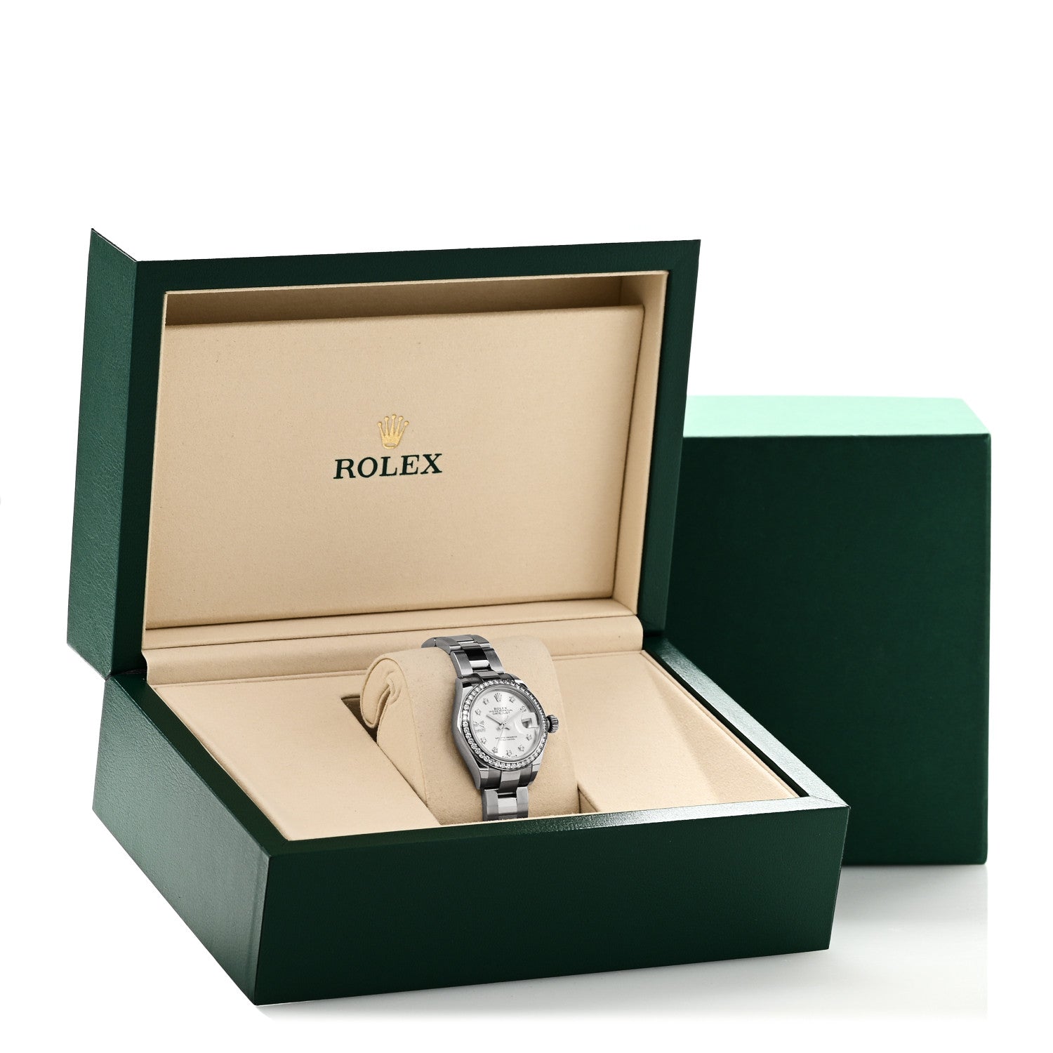 Stainless Steel 18K White Gold Diamond 28mm Oyster Perpetual Datejust Watch Silver 279384RBR - Image 5