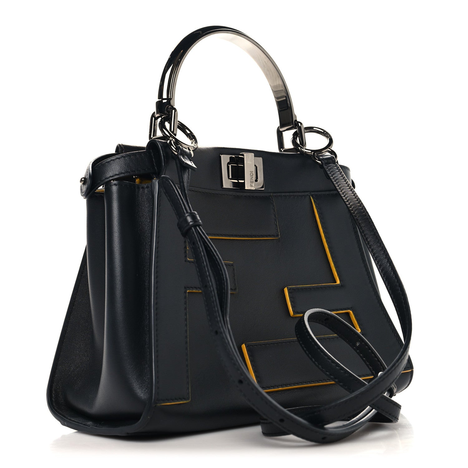 Nappa FF Mini Peekaboo Iconic Satchel Black Sunflower - Image 3