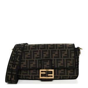 Fabric Jacquard FF 1974 Medium Baguette Tobacco Moro Black