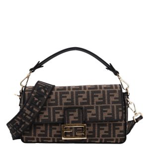 Fabric Jacquard FF 1974 Medium Baguette Tobacco Moro Black