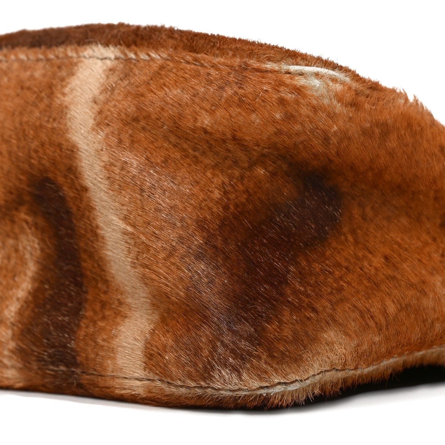 Calf Hair Zebra Print Baguette Shoulder Bag Brown - Image 10