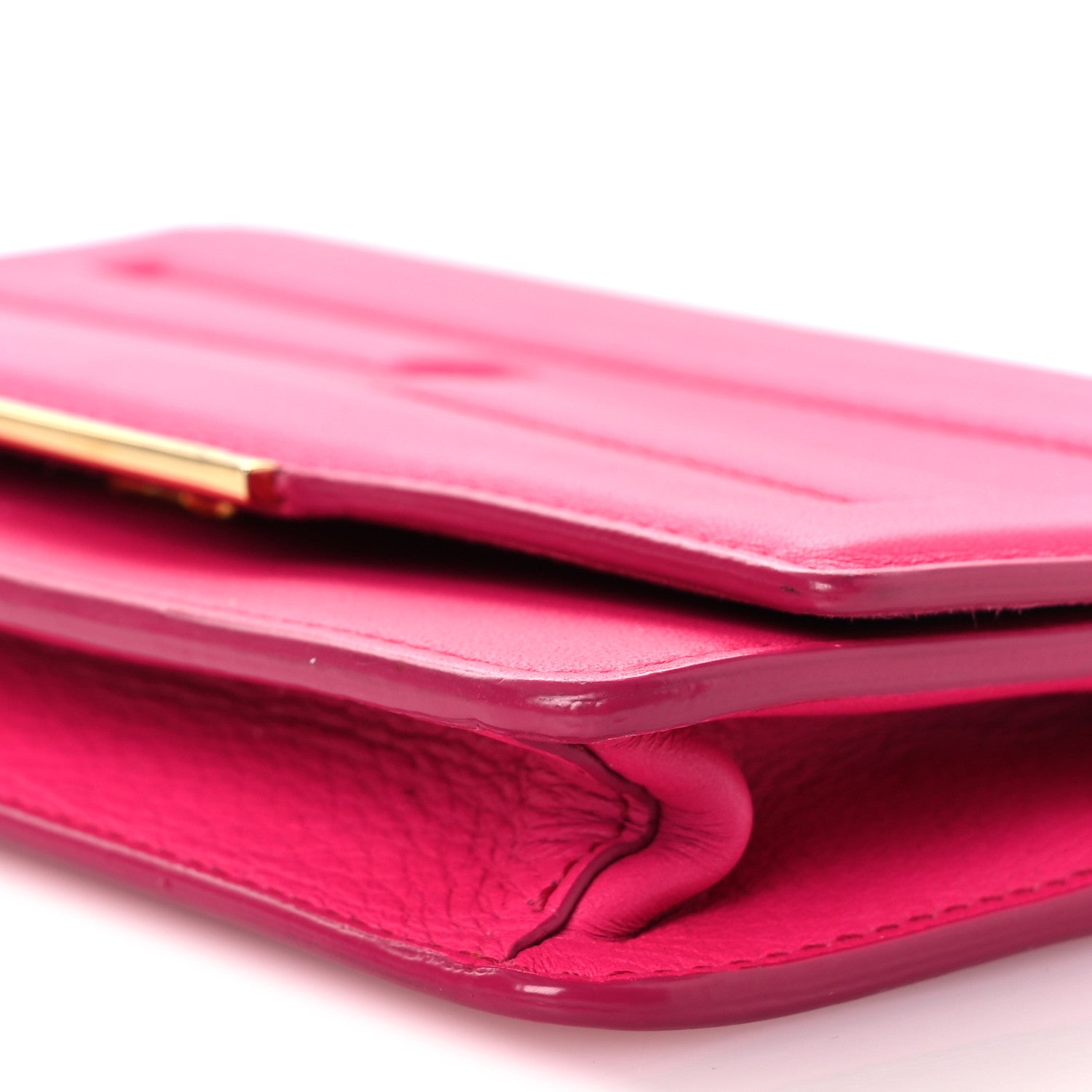 Vitello Flamingo Tube Wallet on Chain Fuchsia - Image 10