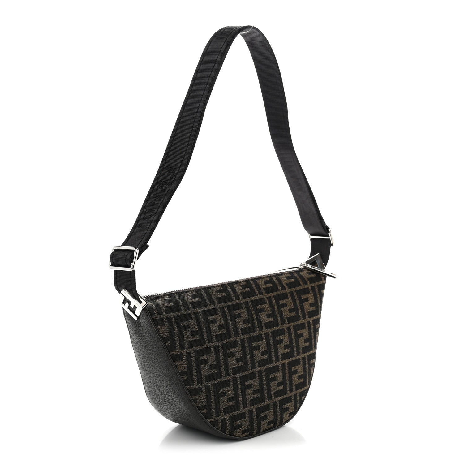 Fabric Jacquard FF Melon Bag Tobacco Black - Image 3