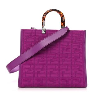 Technical Fabric Plexiglass FF Medium Fendi Sunshine Shopper Tote Bouganville