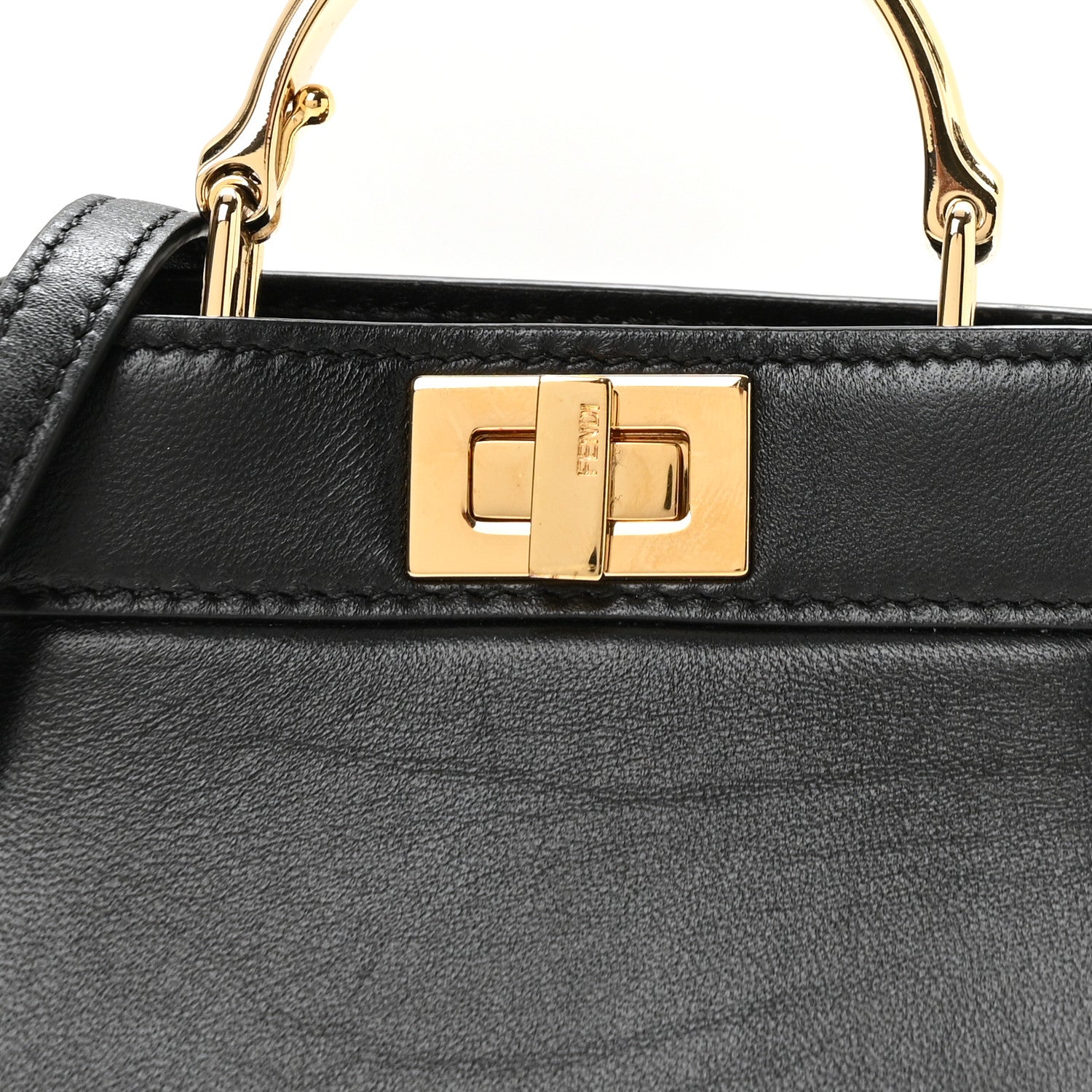 Shiny Nappa Nano Peekaboo Maxi Handle Satchel Black - Image 8