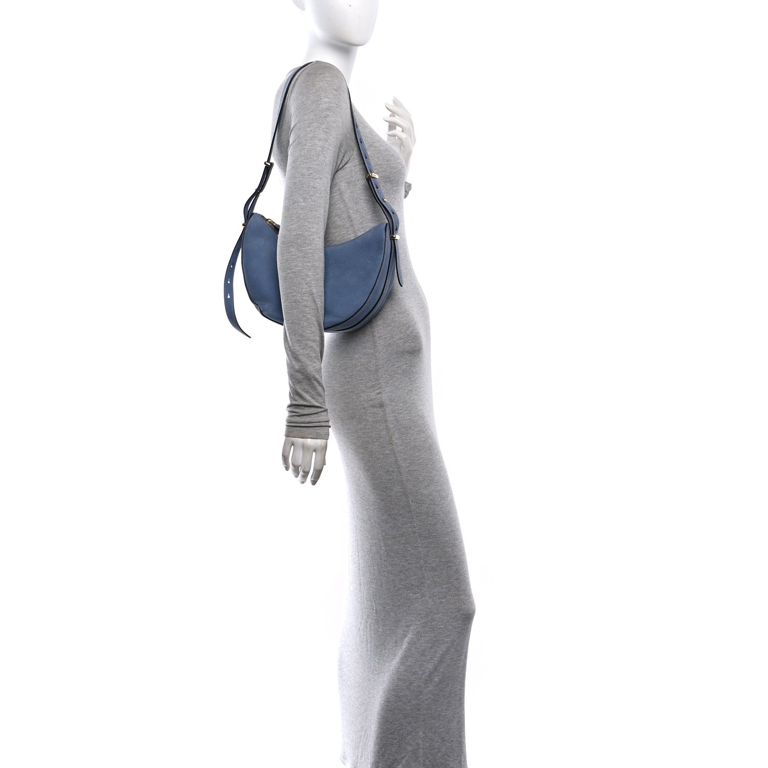 Nubuck Small Arque Shoulder Bag Aviation Blue - 图片 2