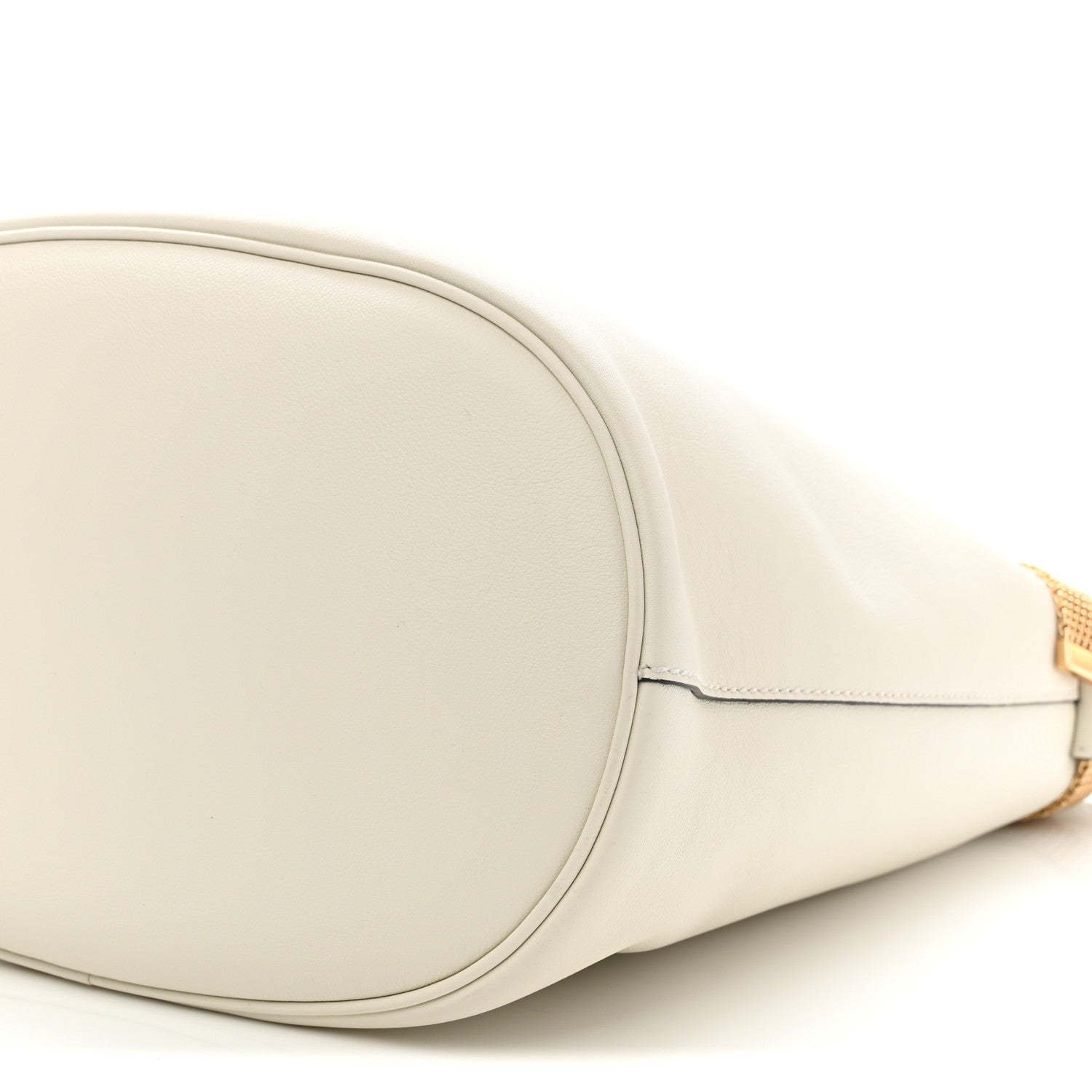 Calfskin Buckle Bag With Jeweled Belt White Black - Image 10
