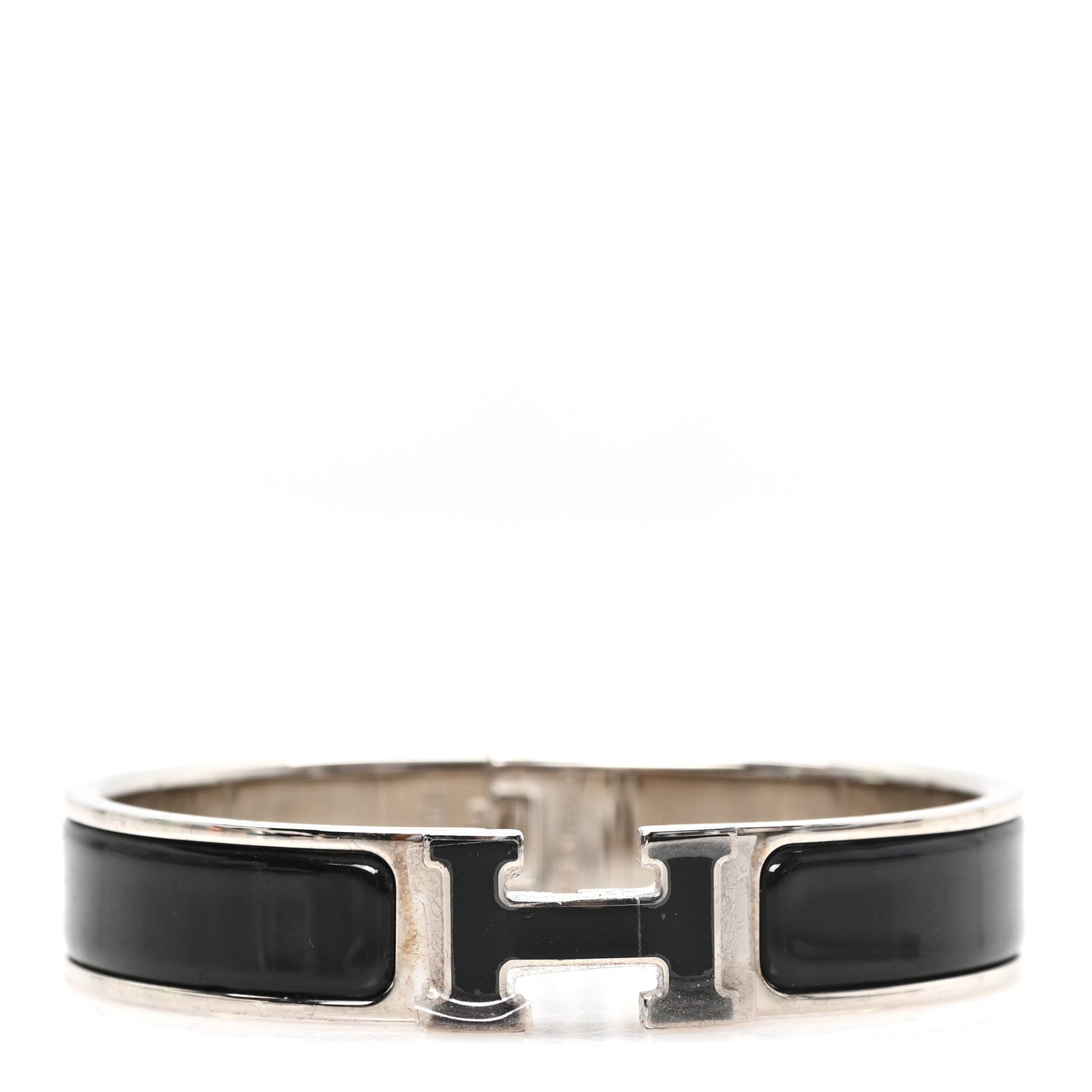 Enamel Narrow Clic Clac H Bracelet PM Black