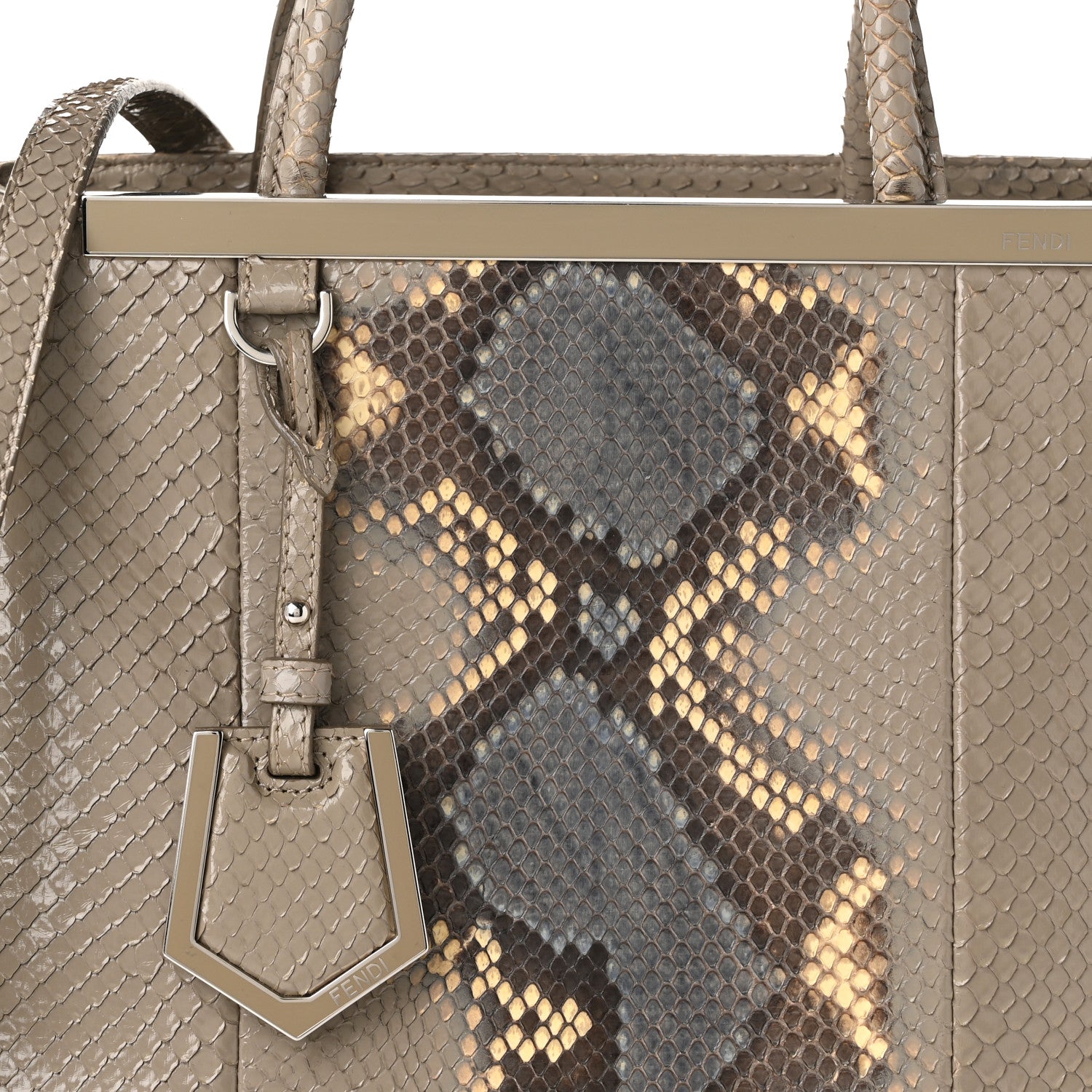 Snakeskin Petite 2Jours Tote Beige Multicolor - Image 7