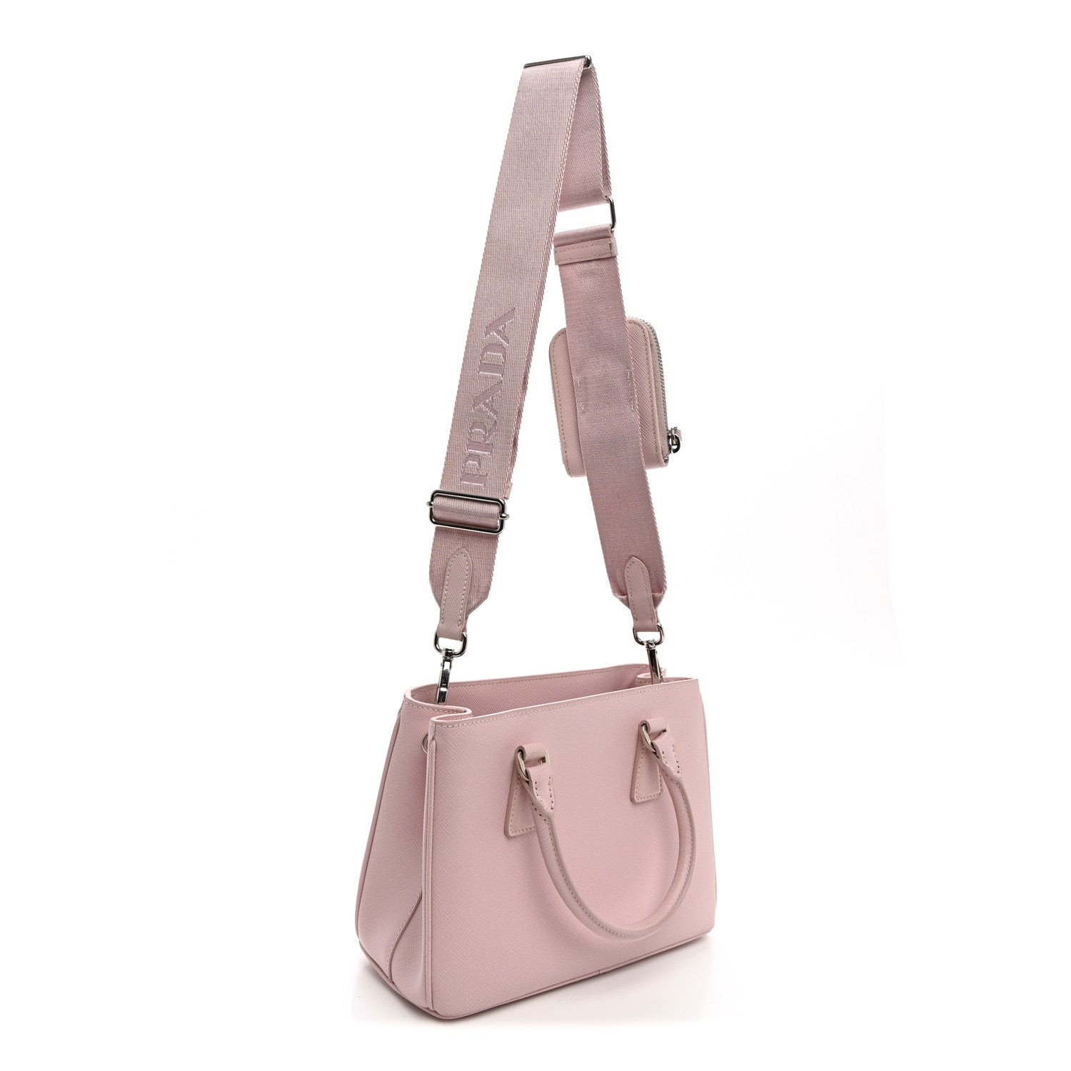 Saffiano Lux Micro Galleria Shoulder Bag Alabastro - Image 3
