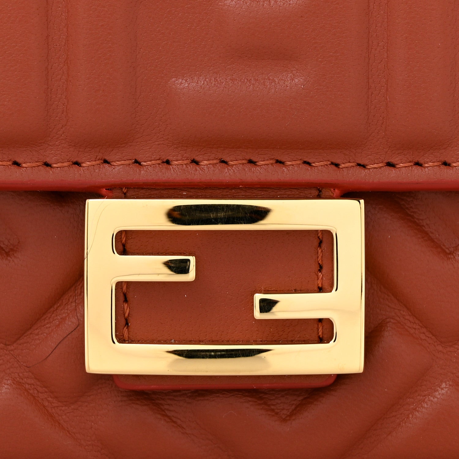 Nappa Matisse FF Embossed Wallet On Chain Baguette Sienna - Image 12