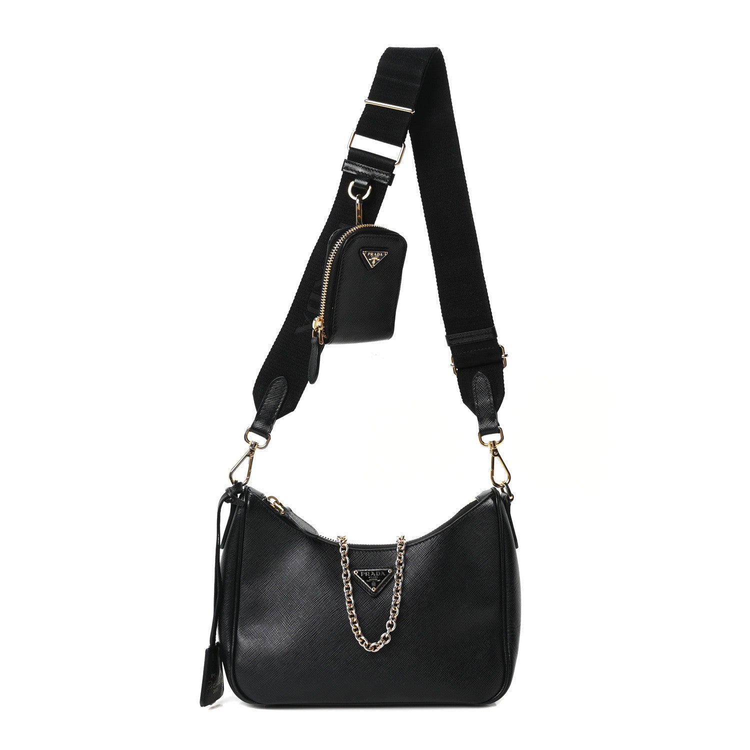Saffiano Lux Re-Edition 2005 Shoulder Bag Black