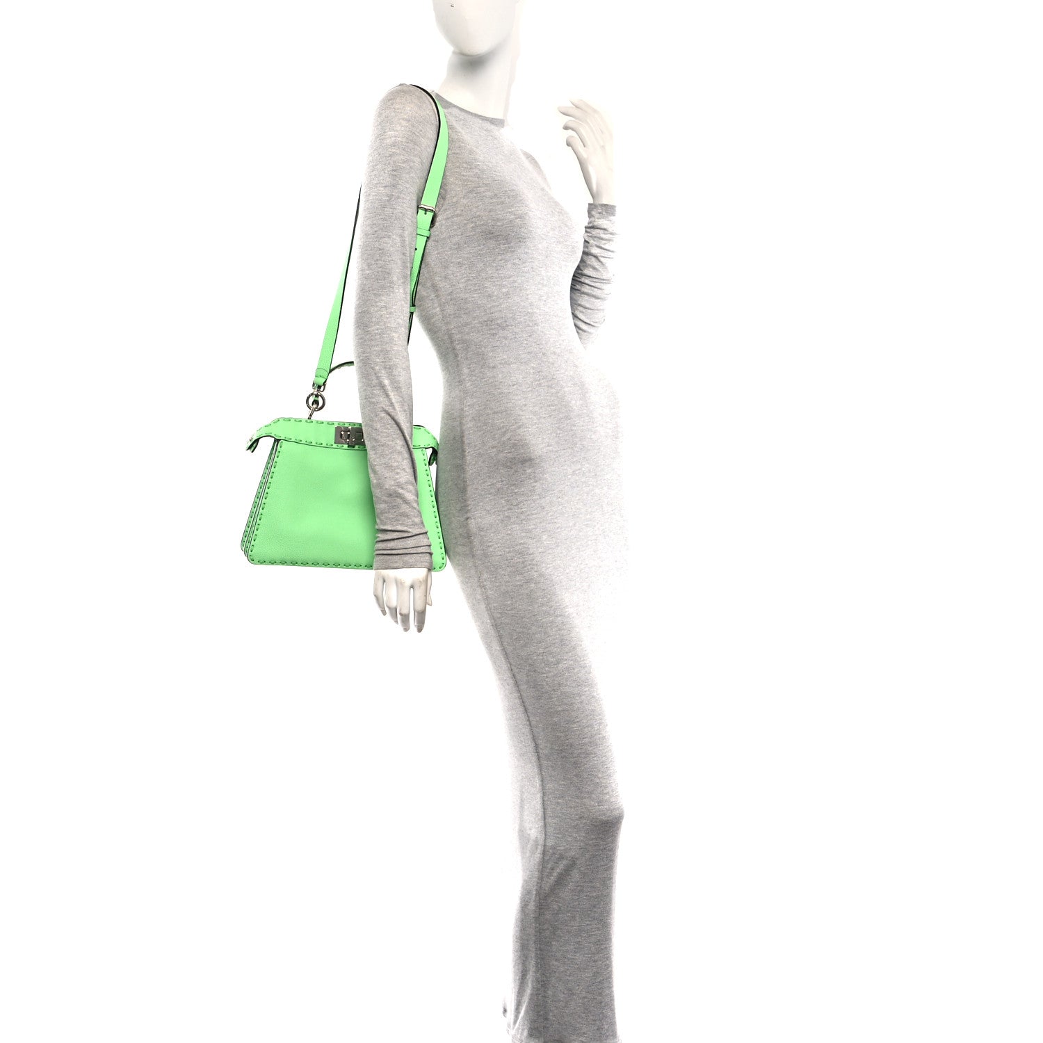 Cuoio Roma Sellerissima Nappa Sintetica Tape Stitch Small Peekaboo I SEE U Satchel Edamame - Image 2