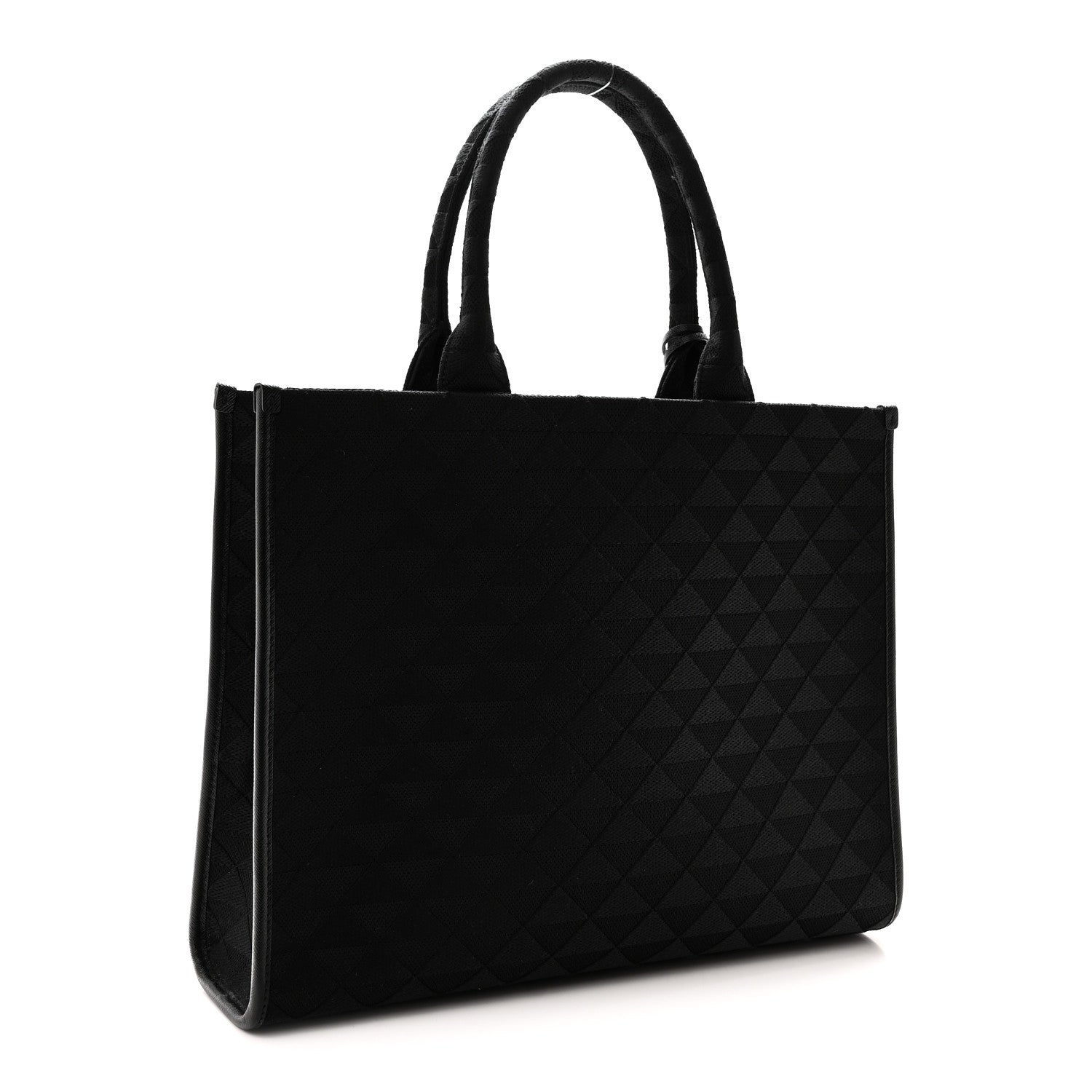 Jacquard Saffiano Triangolo Symbole Embroidered Large Tote - 图片 3