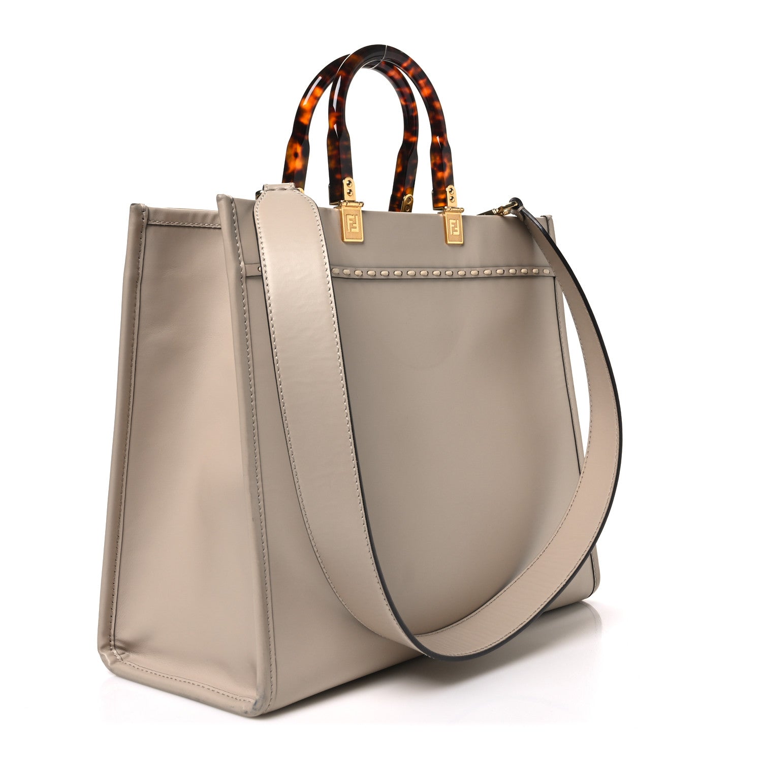 Vitello King Plexiglass Elaphe Python Print Logo Medium Fendi Sunshine Shopper Tote Nuvola Daisy Roccia - Image 2