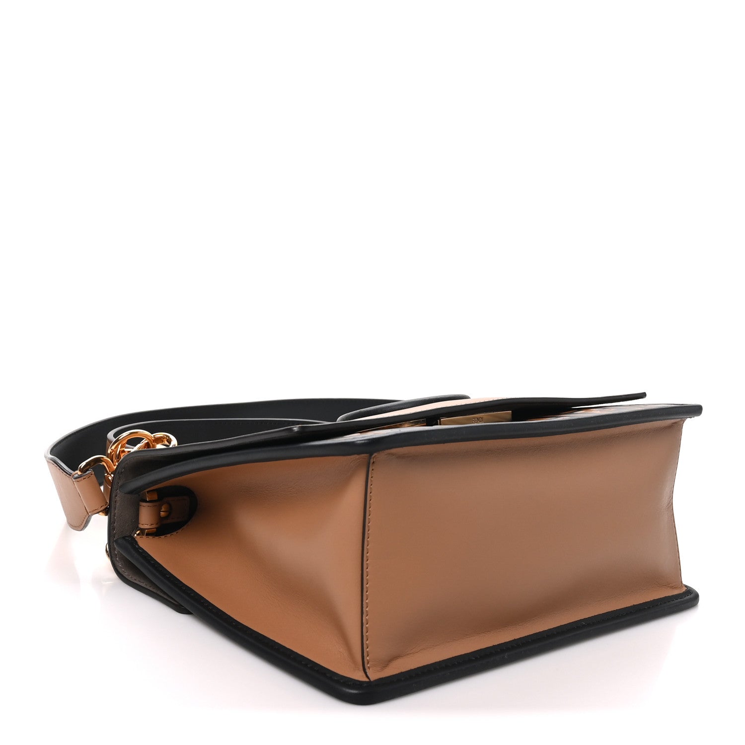 Vitello Century F is Fendi FF Embossed Kan I Shoulder Bag Orzo Tobacco - Image 4
