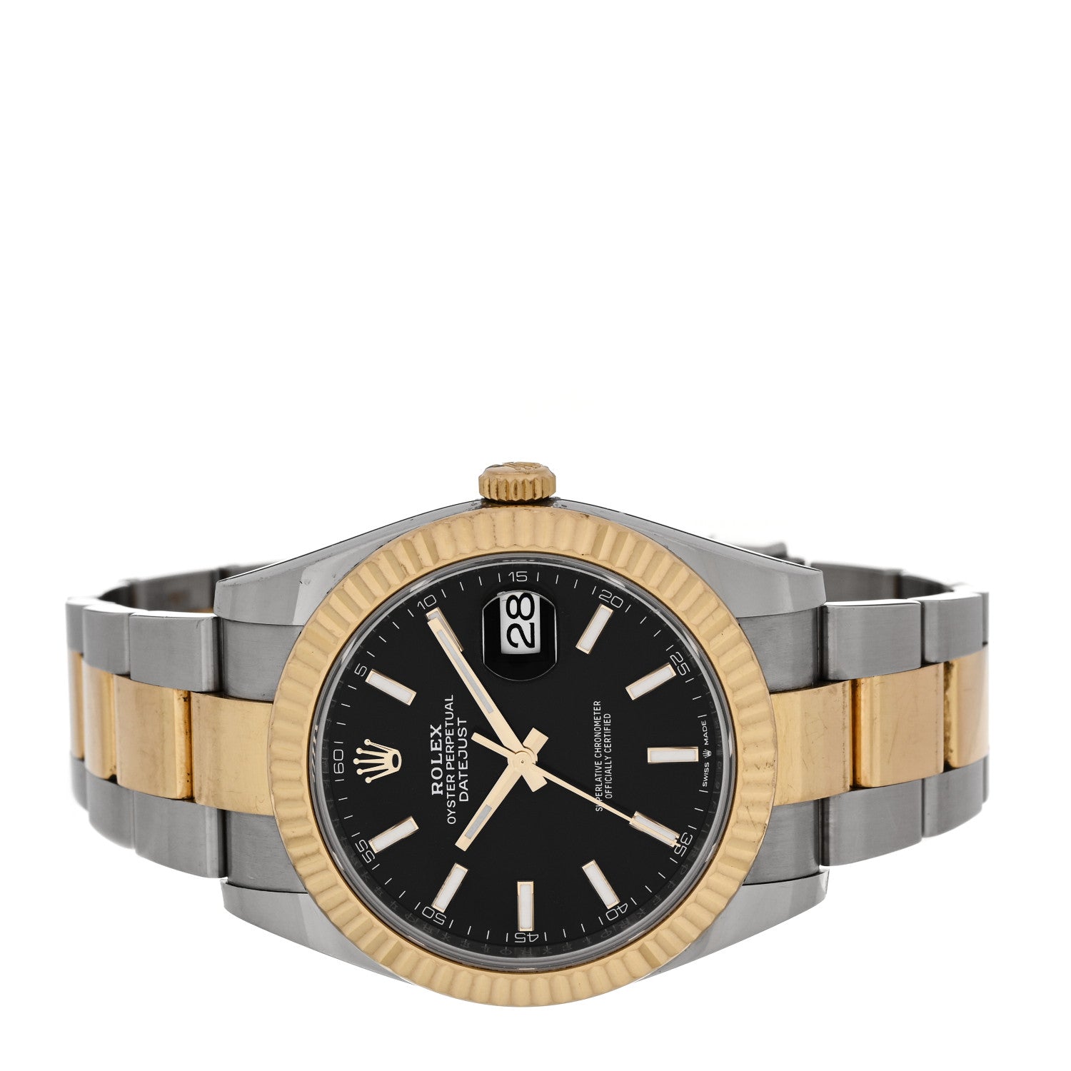 Stainless Steel 18K Yellow Gold 41mm Oyster Perpetual Datejust Watch Black 126333 - Image 2