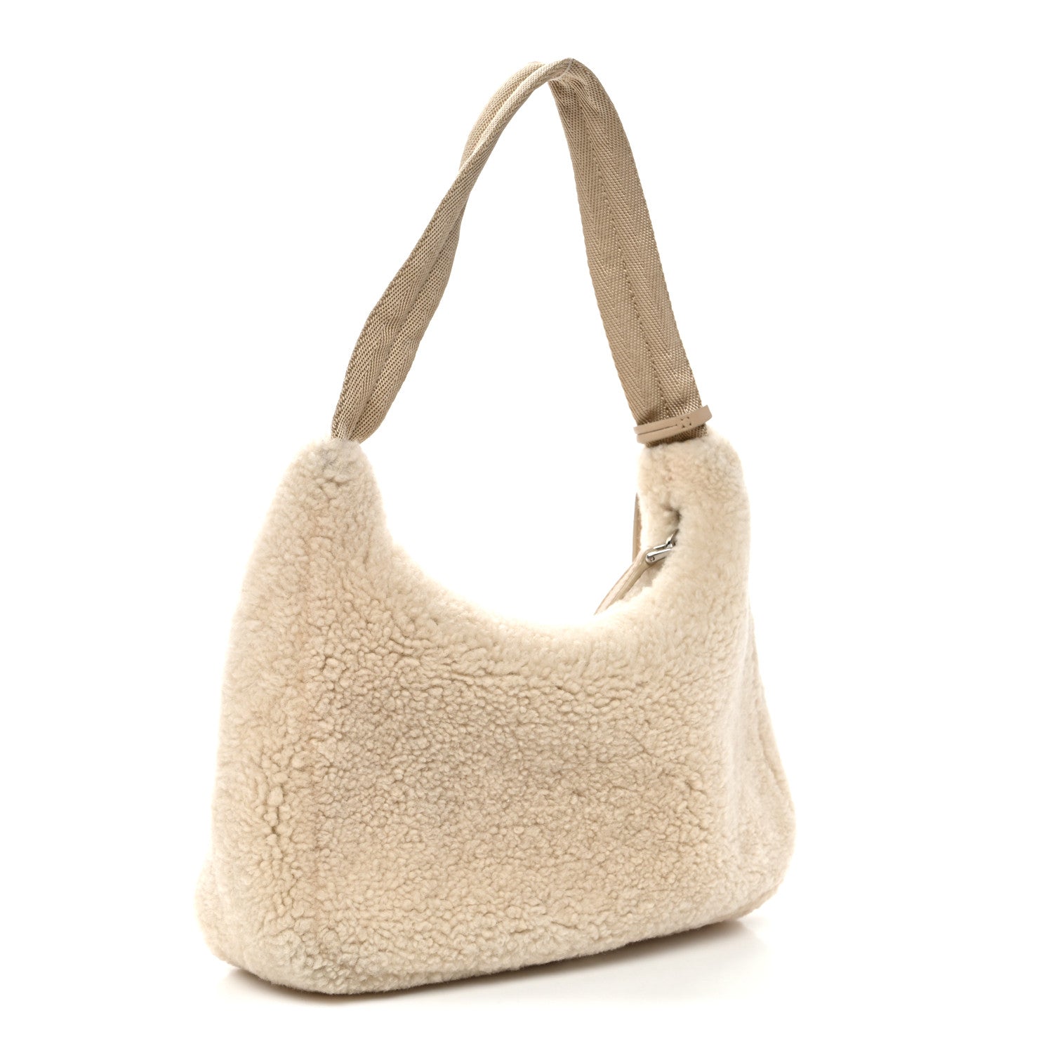Shearling Mini Re-Edition 2000 Bag Ecru - Image 3