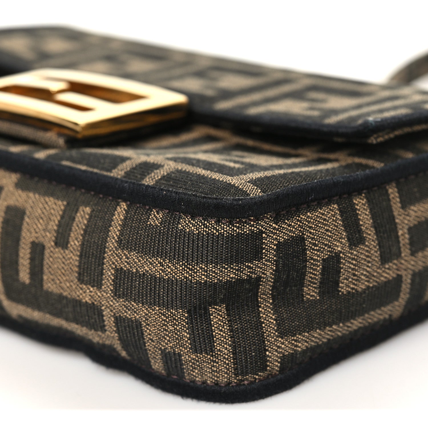 Fabric Jacquard FF 1974 Mini Baguette Tobacco Moro Black - Image 10