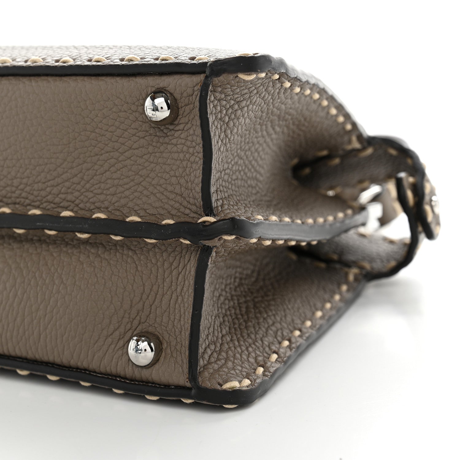 Vitello Granato Camoscio Selleria Macro Stitchings Small Peekaboo I SEE U Satchel Tartufo - Image 9