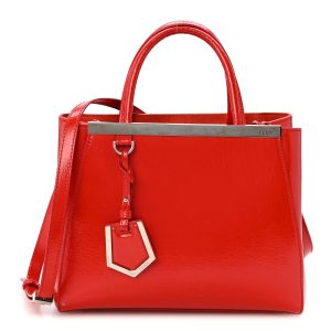 Vitello Vernice Camoscio Petite 2Jours Tote Papavero