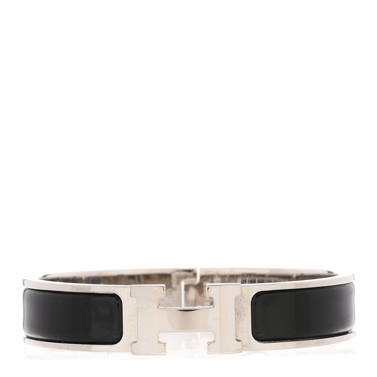 Enamel Narrow Clic Clac H Bracelet PM Black