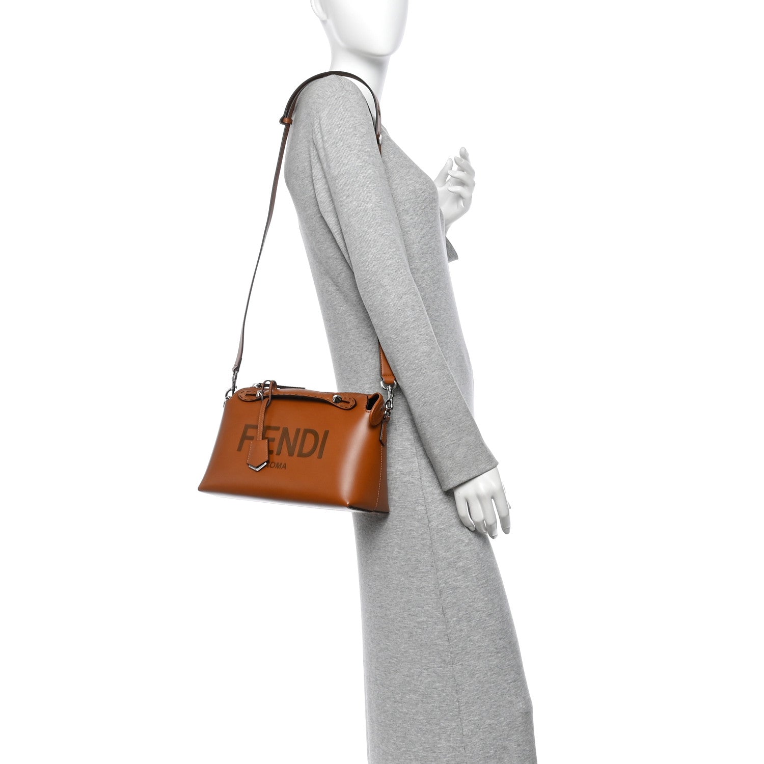 Vitello King Logo Embossed Medium By The Way Boston Bag Cuoio - Image 2