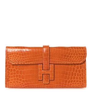 Shiny Niloticus Crocodile Jige Elan 29 Clutch Bougainvillea