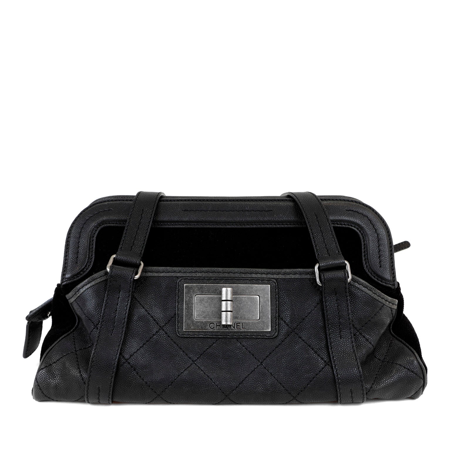 Chanel Reissue Double Pocket Tote Black Quilted Lambskin & Suede w/Brushed Hardware - 图片 2
