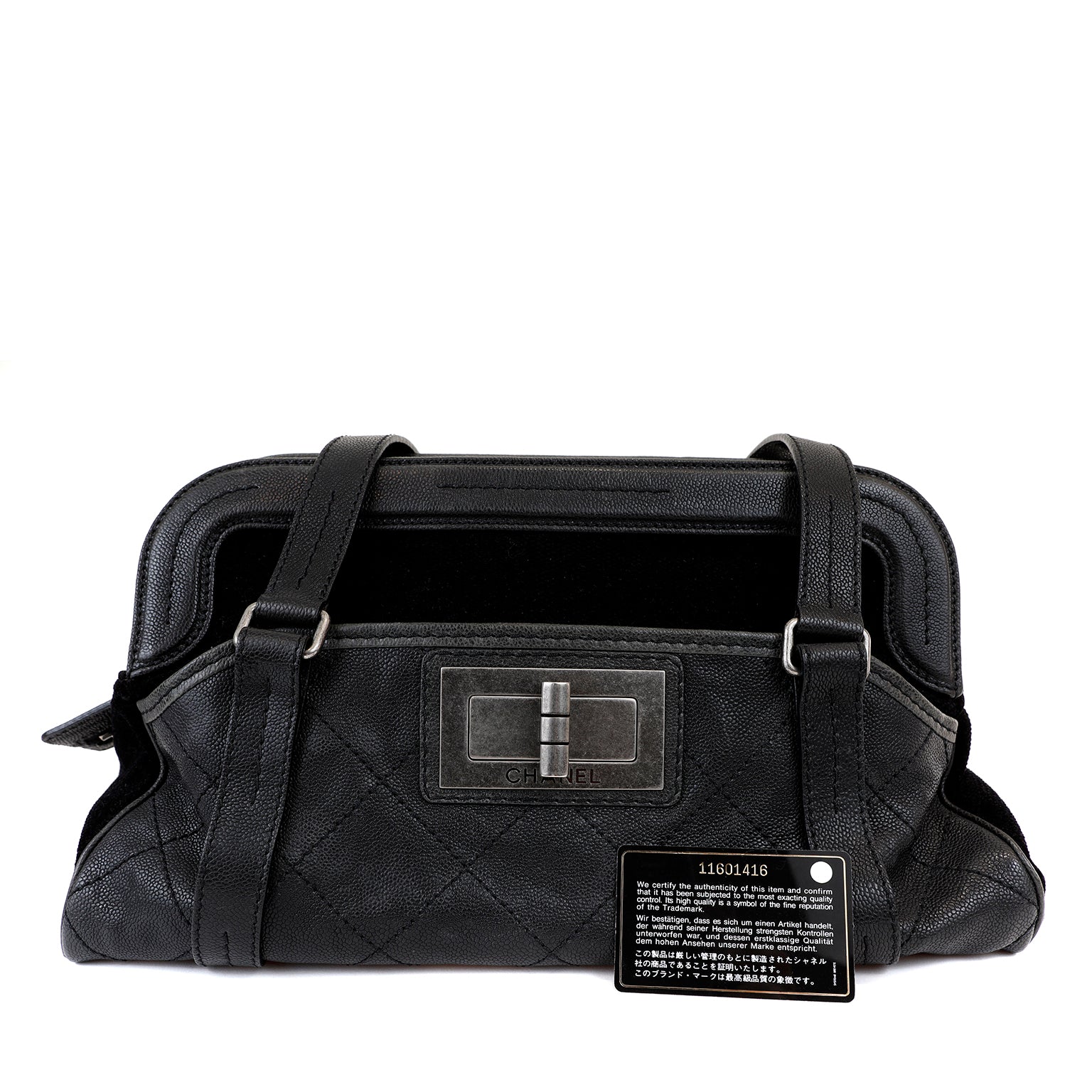 Chanel Reissue Double Pocket Tote Black Quilted Lambskin & Suede w/Brushed Hardware - 图片 8