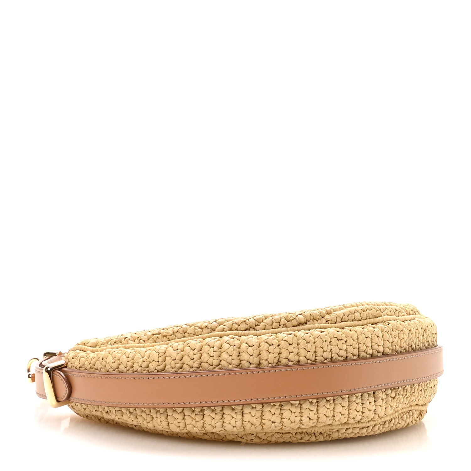 Yarn Raffia Effect Crochet Arque Shoulder Bag Natural - Image 4