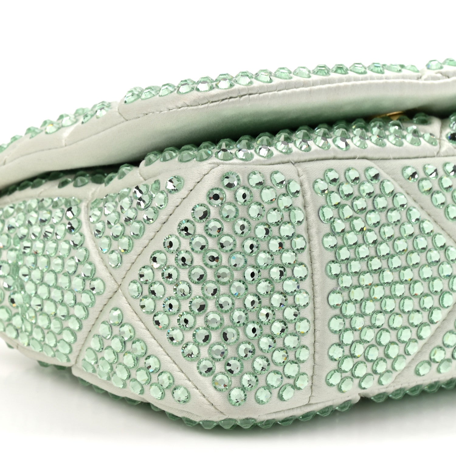 Satin Crystal Mini Bag With Chain Acqua - Image 9