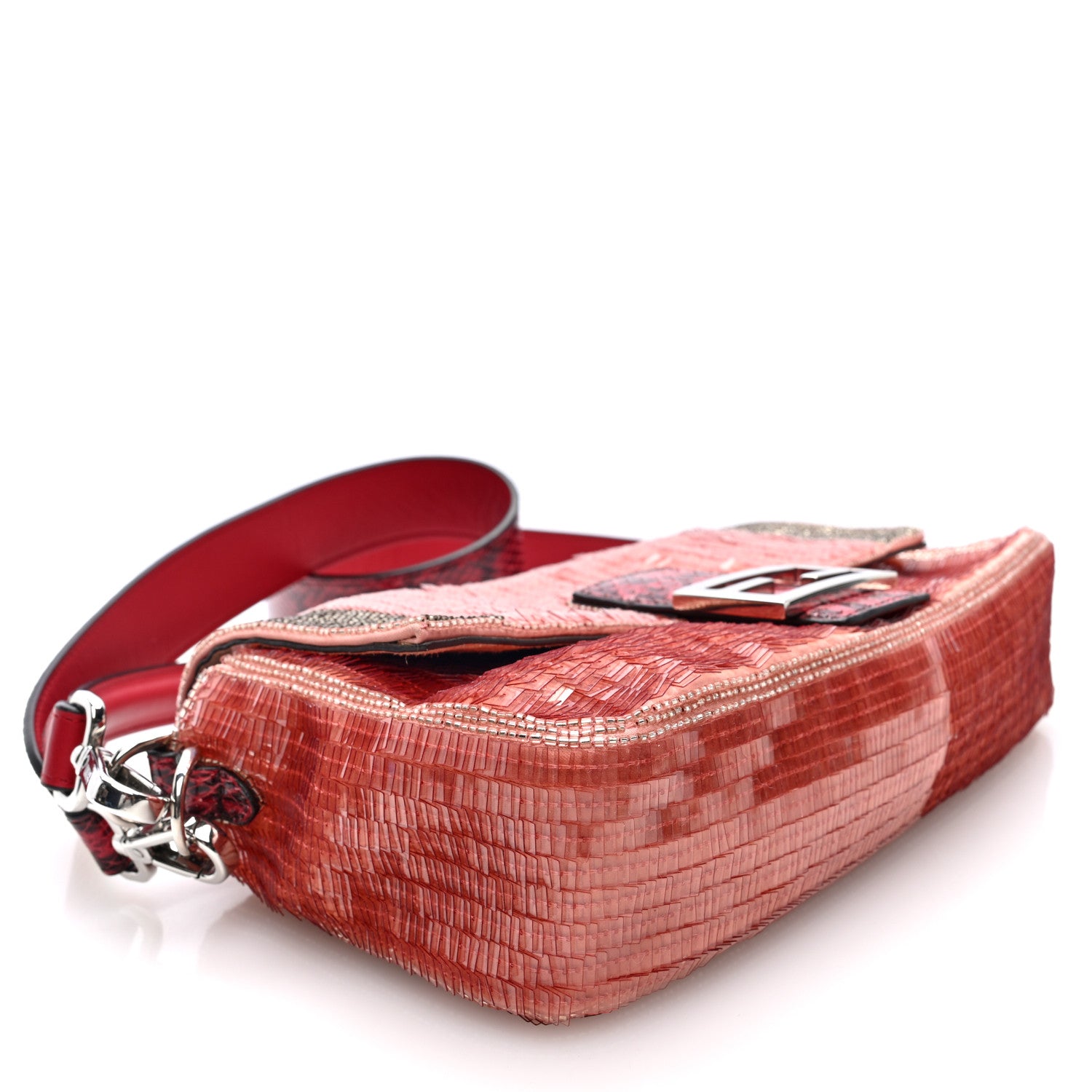 Sequin Snakeskin Re-Edition Baguette Pink - Image 4
