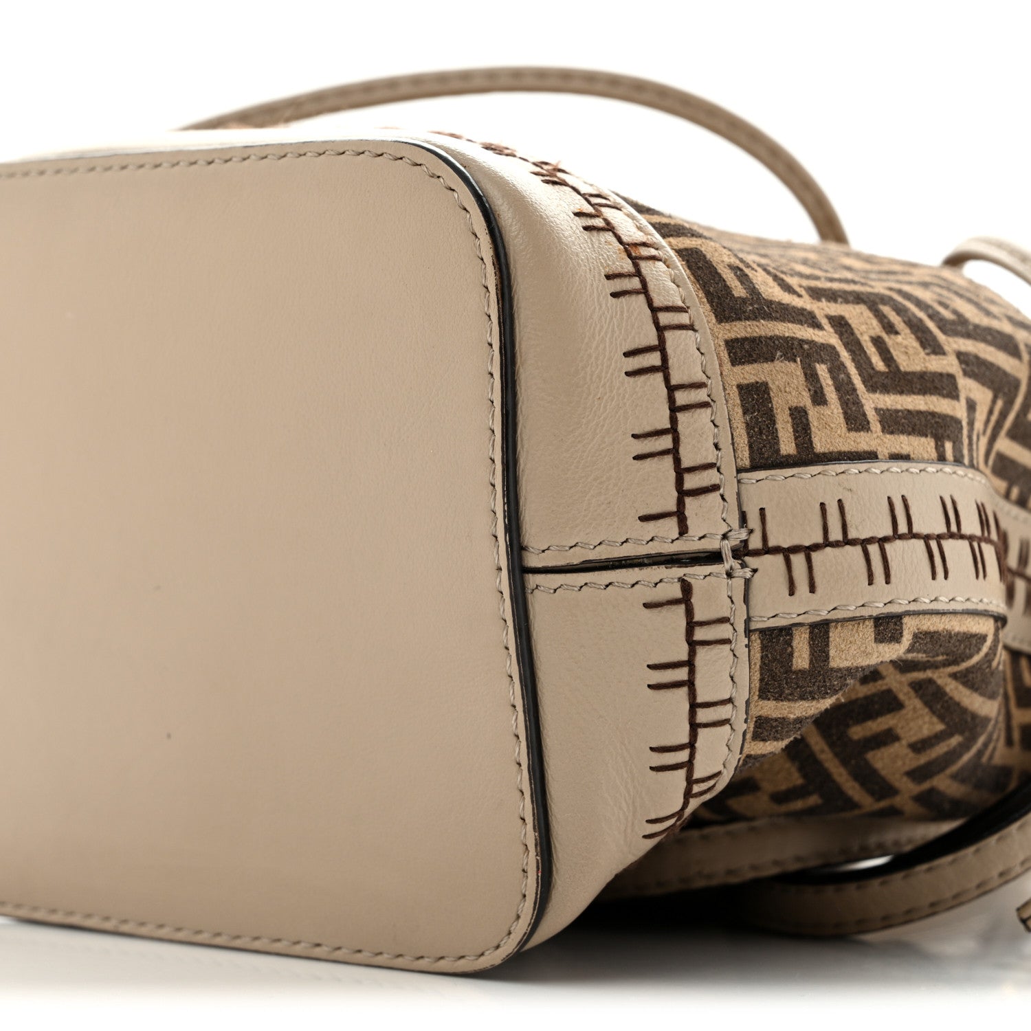 Suede Vitello Grace F is Fendi Micro FF Mini Mon Tresor Bucket Bag Nude Spring Maya - Image 10