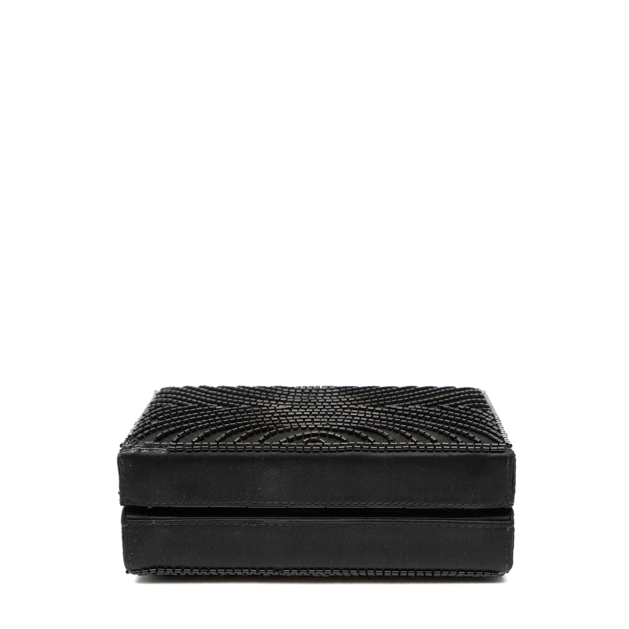 Chanel Evening Bag Hand-Beaded Black Satin w/Ruthenium Hardware - 图片 6